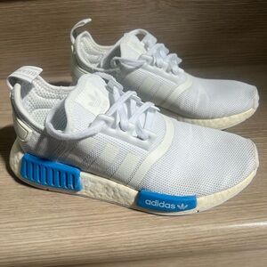 Adidas ORIGINALS NMD_R1 J GS White / Blue Sneaker Shoes Size 3.5